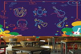 Avikalp MWZ3506 Colourful Musical Instruments HD Wallpaper for Disco Club Karaoke