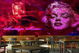 Avikalp MWZ3507 Marilyn Music Girl Red Mic HD Wallpaper for Disco Club Karaoke