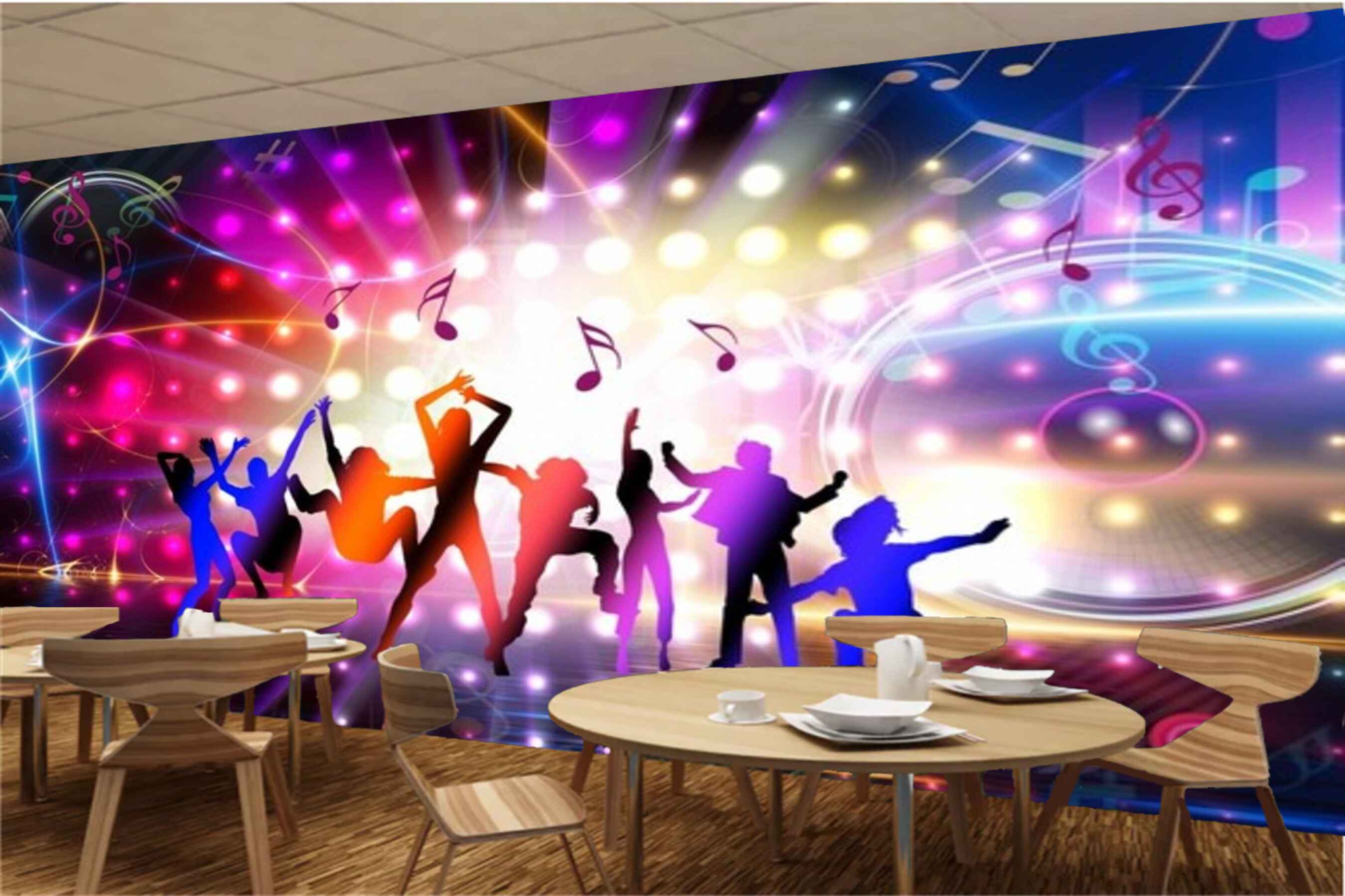 Avikalp MWZ3509 Singers Musical Signs HD Wallpaper for Disco Club Karaoke