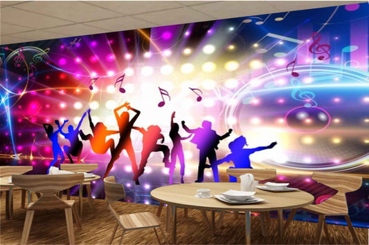 Avikalp MWZ3509 Singers Musical Signs HD Wallpaper for Disco Club Karaoke