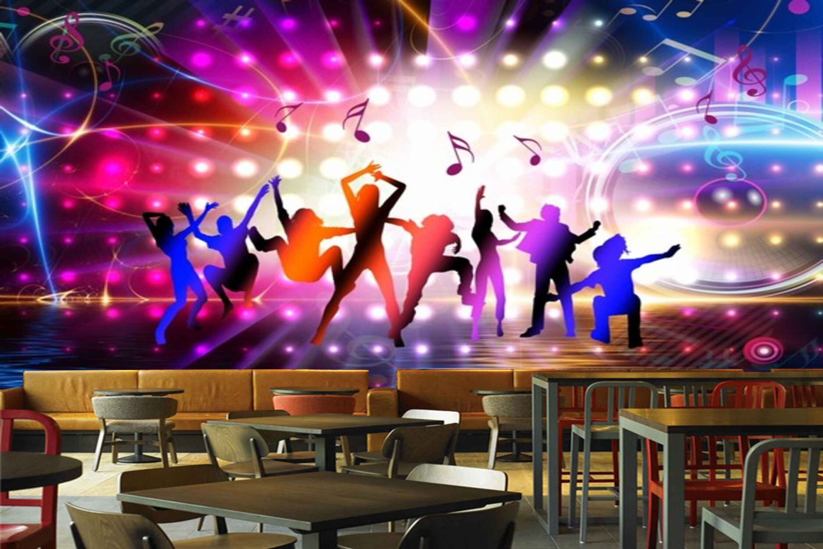 Avikalp MWZ3509 Singers Musical Signs HD Wallpaper for Disco Club Karaoke