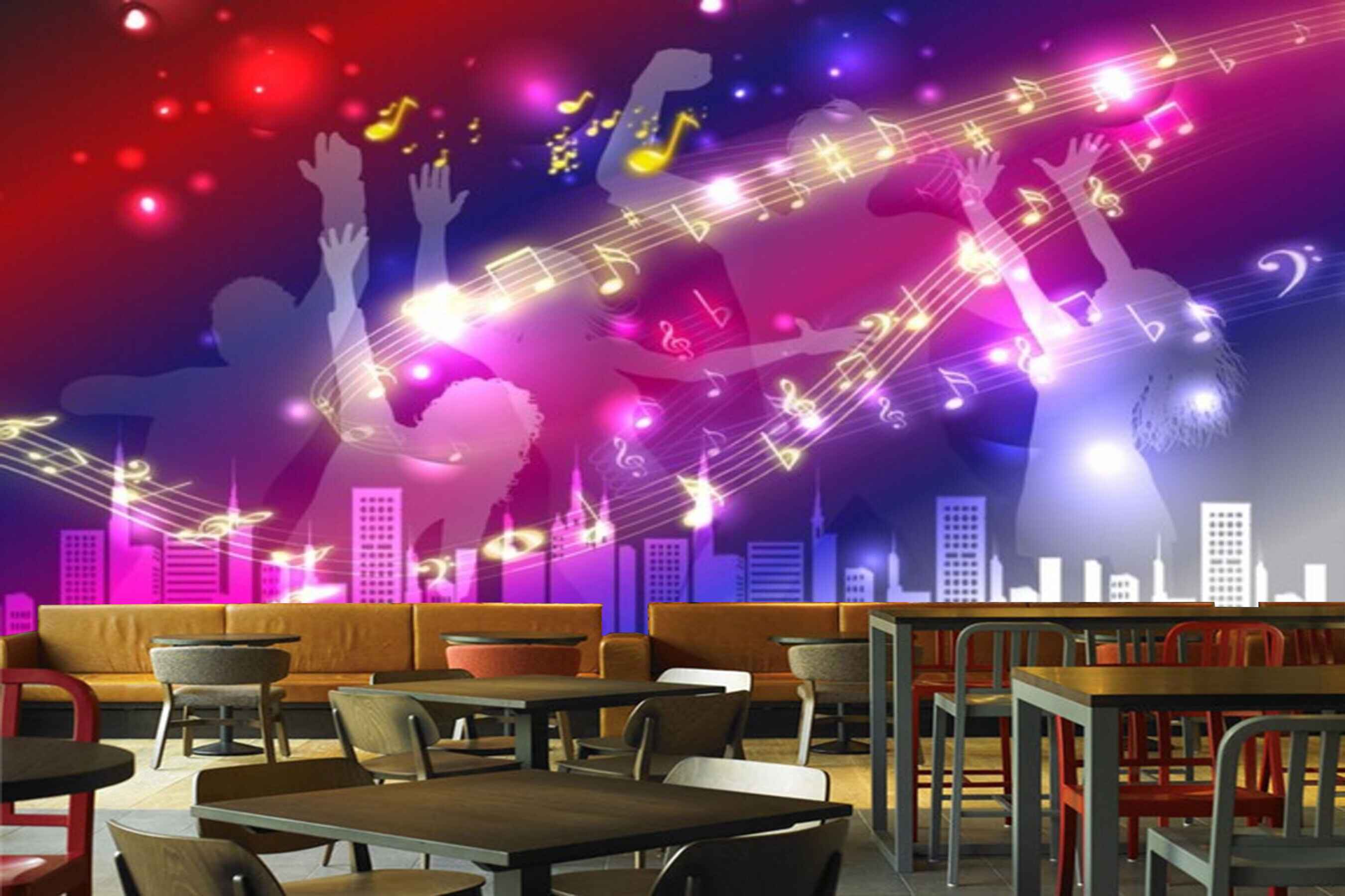 Avikalp MWZ3510 Musical Signs Singers HD Wallpaper for Disco Club Karaoke