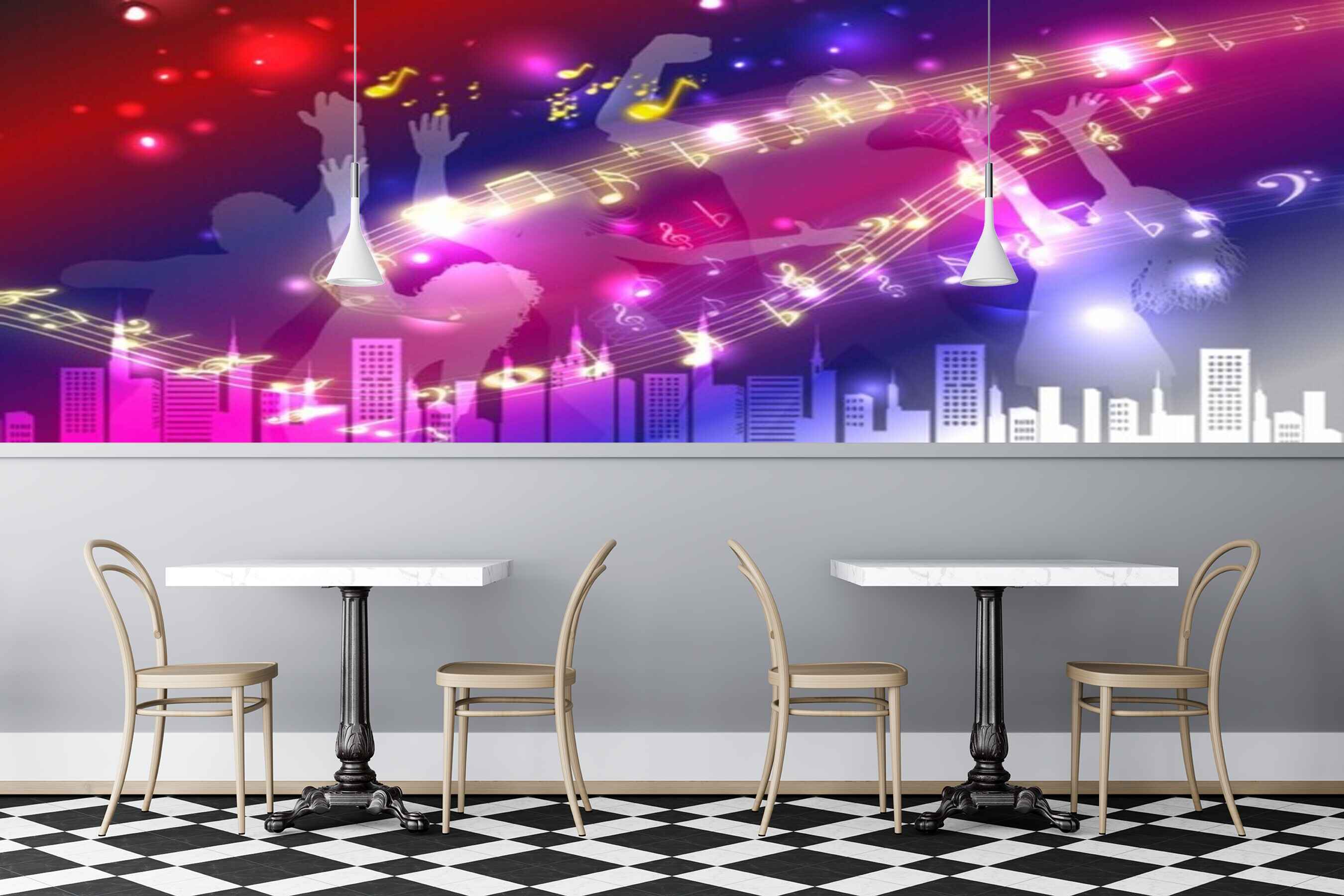 Avikalp MWZ3510 Musical Signs Singers HD Wallpaper for Disco Club Karaoke