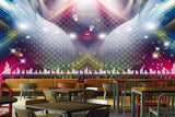 Avikalp MWZ3514 Eagle White Wings Buildings Music HD Wallpaper for Disco Club Karaoke