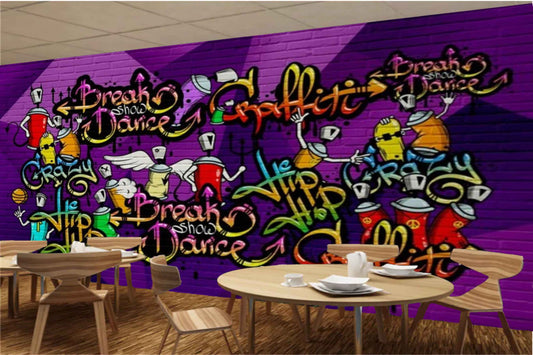 Avikalp MWZ3516 Break Dance Hip Hop Craffito Music HD Wallpaper for Disco Club Karaoke