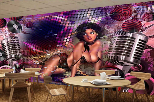 Avikalp MWZ3520 Girl Mics Music Lights Dj HD Wallpaper for Disco Club Karaoke
