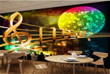 Avikalp MWZ3530 Music Sign Globe Lightings HD Wallpaper for Disco Club Karaoke