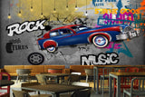 Avikalp MWZ3534 Rock Music Red Blue Cars Tires HD Wallpaper for Disco Club Karaoke