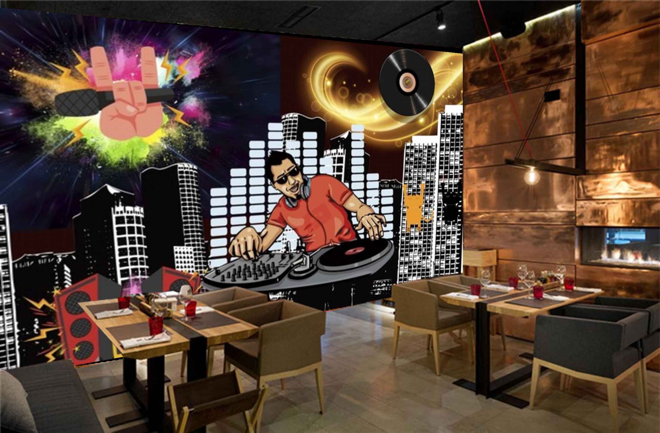 Avikalp MWZ3538 Dj Maker Singing Music Budings HD Wallpaper for Disco Club Karaoke