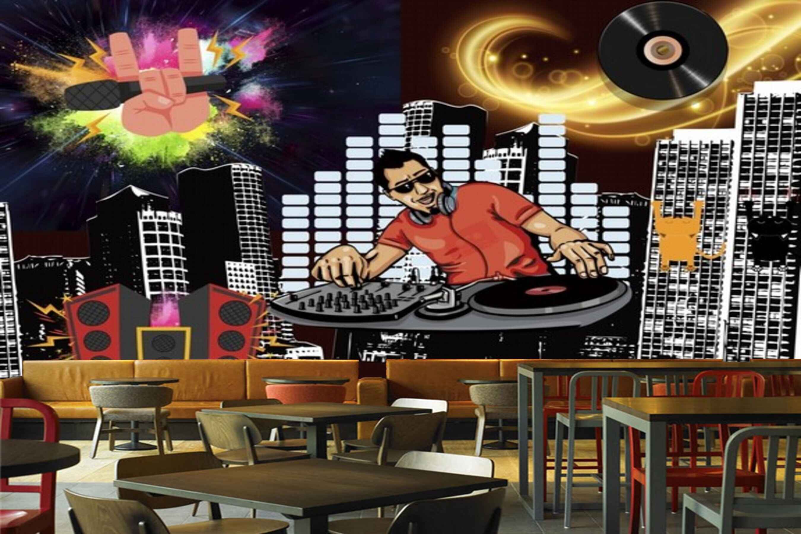 Avikalp MWZ3538 Dj Maker Singing Music Budings HD Wallpaper for Disco Club Karaoke