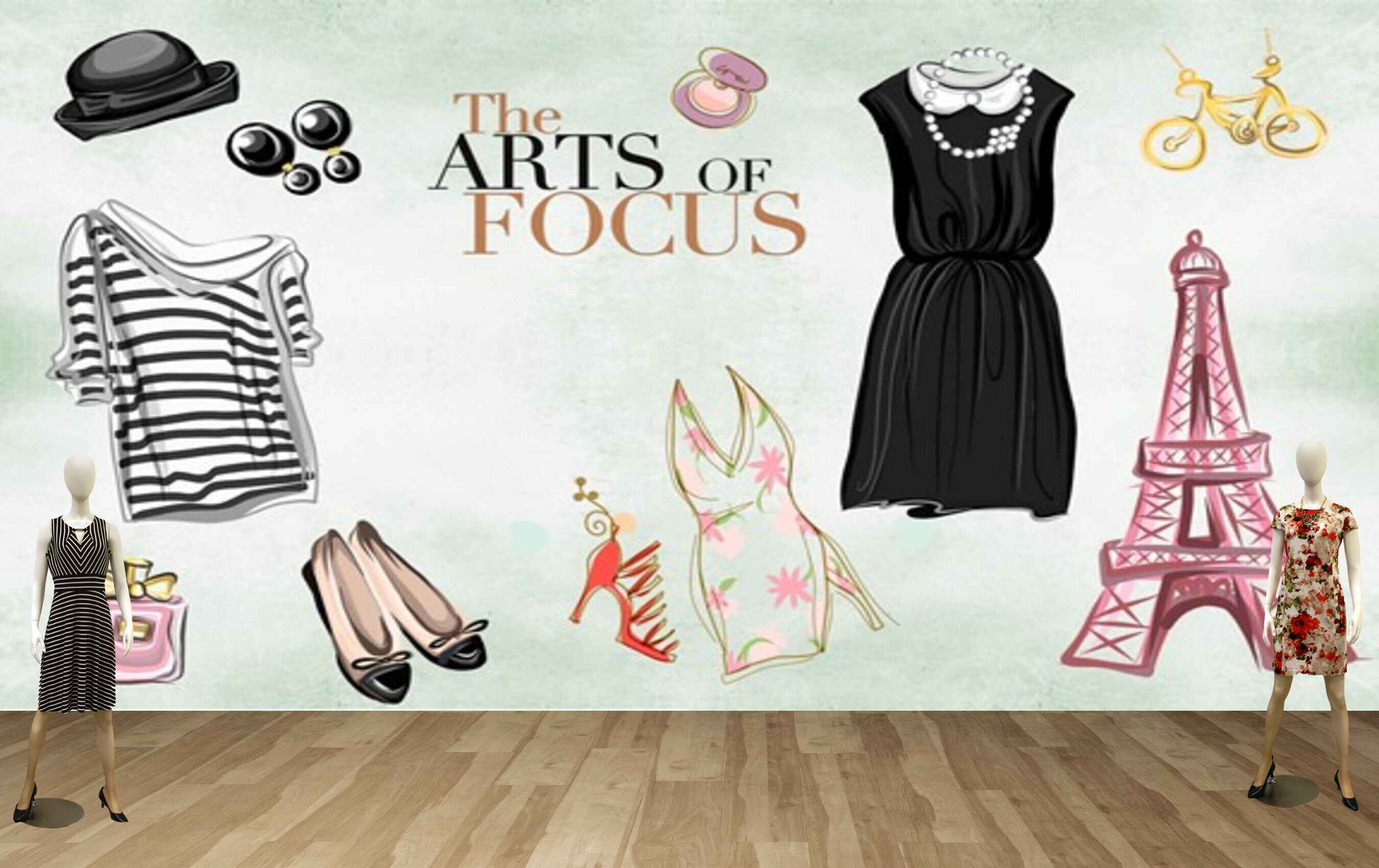 Avikalp MWZ3547 The Arts Of Focus Dresses Eiffel Tower HD Wallpaper for Fashion Boutique