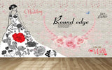 Avikalp MWZ3566 Dresses Wedding Round Edge HD Wallpaper for Fashion Boutique