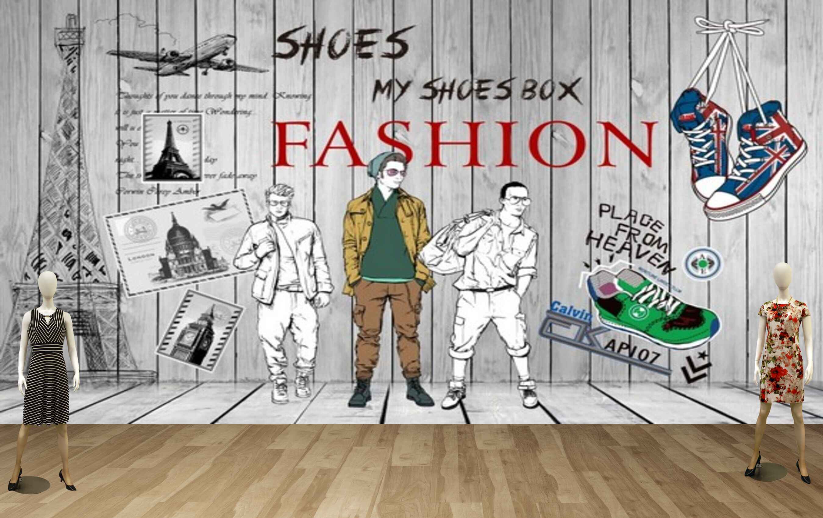Avikalp MWZ3569 Shoes Box Fashion Boys HD Wallpaper for Fashion Boutique
