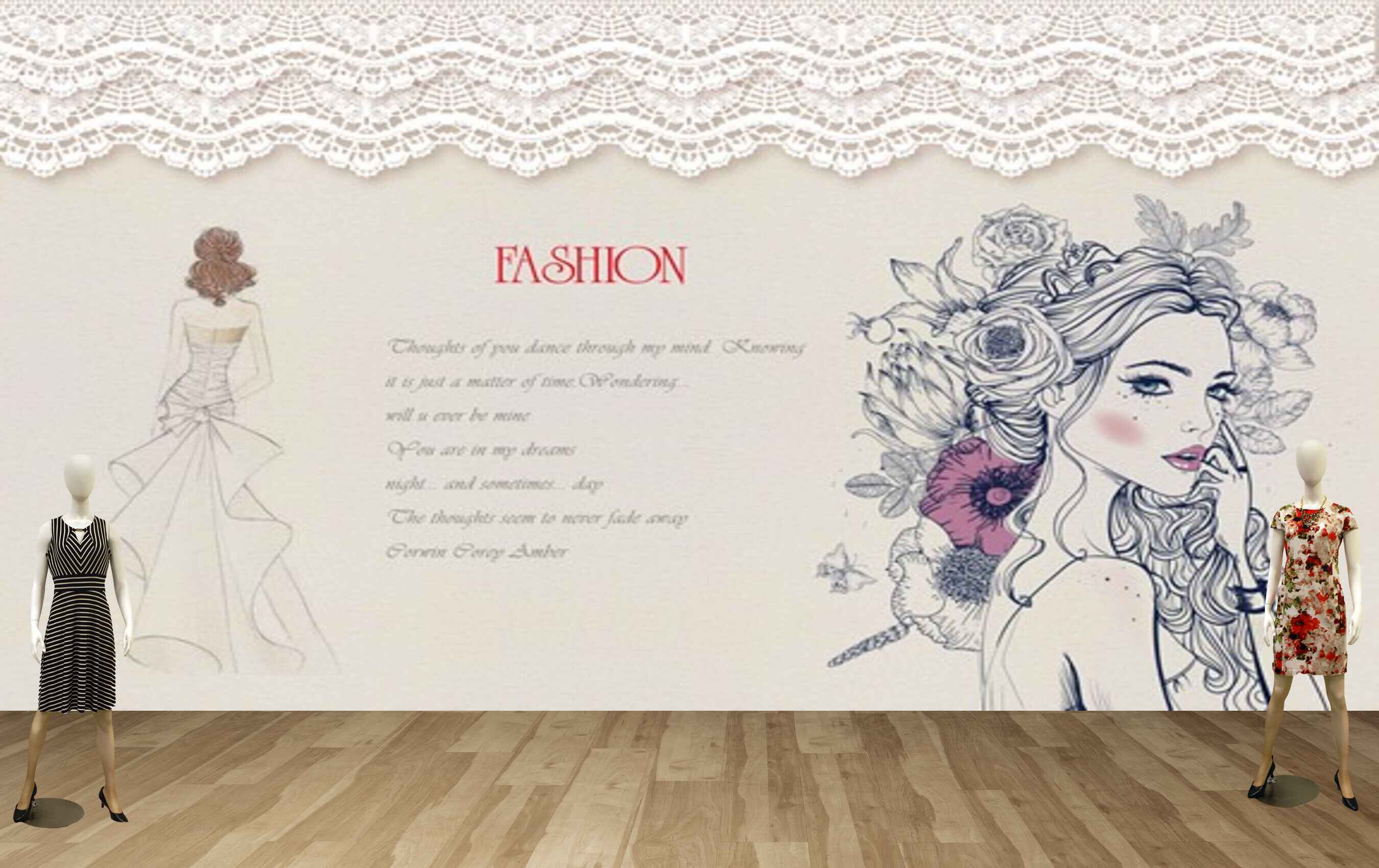 Avikalp MWZ3570 Girls Fashion Hair Styles HD Wallpaper for Fashion Boutique