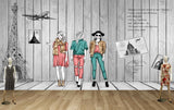 Avikalp MWZ3571 Fashion Girls Eiffel Tower Photo Frames HD Wallpaper for Fashion Boutique