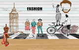 Avikalp MWZ3576 Fashion Girls Boys Cycles HD Wallpaper for Fashion Boutique