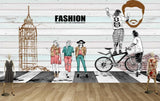 Avikalp MWZ3576 Fashion Girls Boys Cycles HD Wallpaper for Fashion Boutique