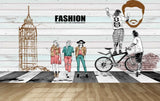 Avikalp MWZ3576 Fashion Girls Boys Cycles HD Wallpaper for Fashion Boutique