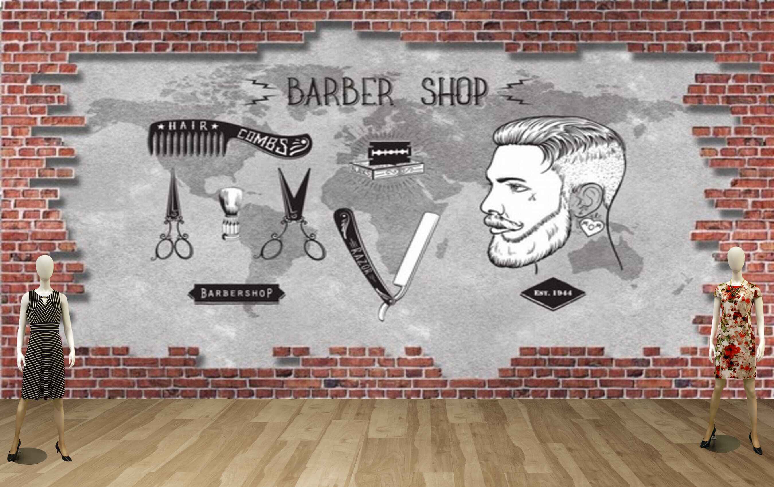 Avikalp MWZ3577 Mens Barabar Shop Combs Scissors HD Wallpaper for Fashion Boutique