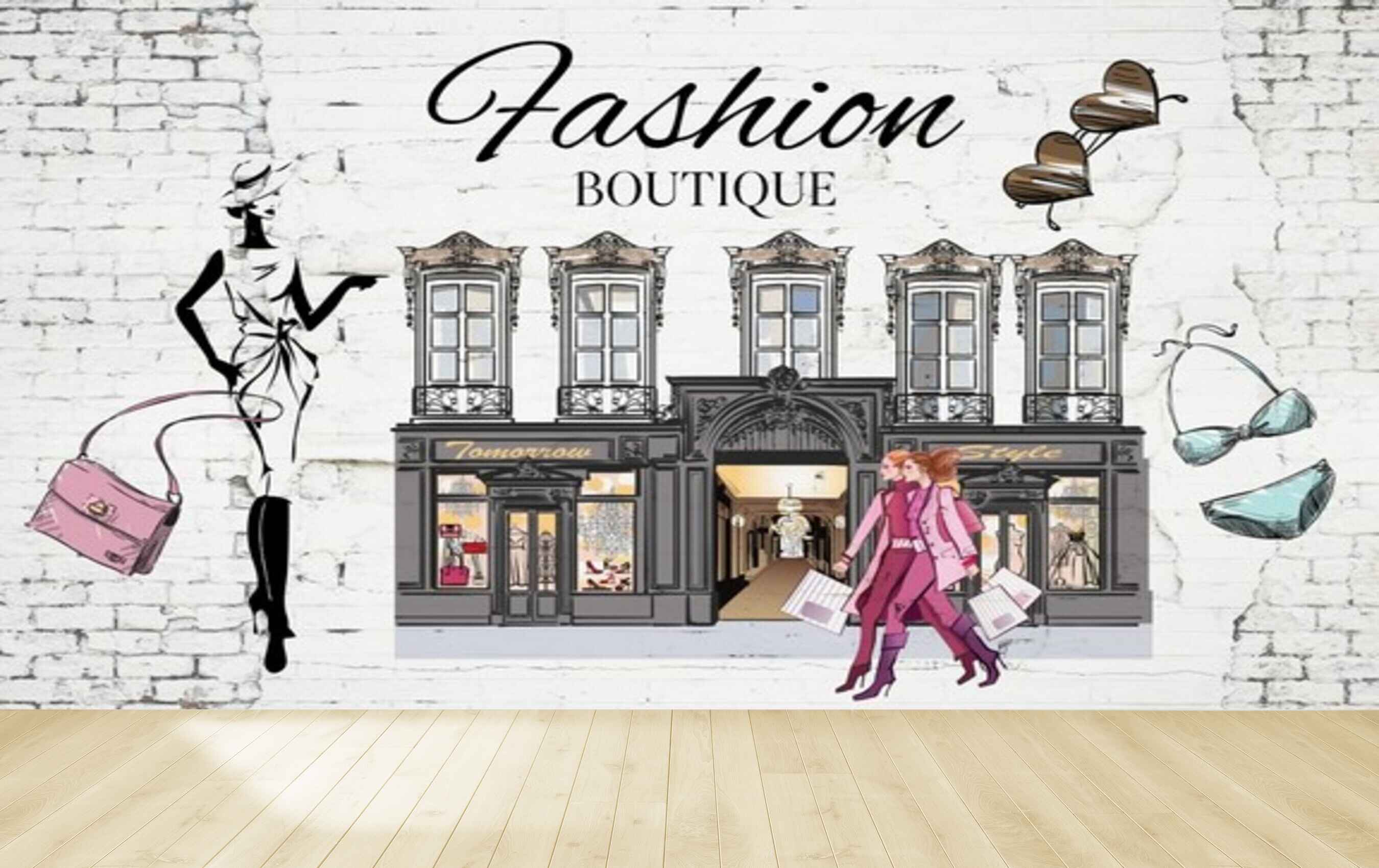 Avikalp MWZ3579 Fashion Boutique Building Clothes HD Wallpaper for Fashion Boutique