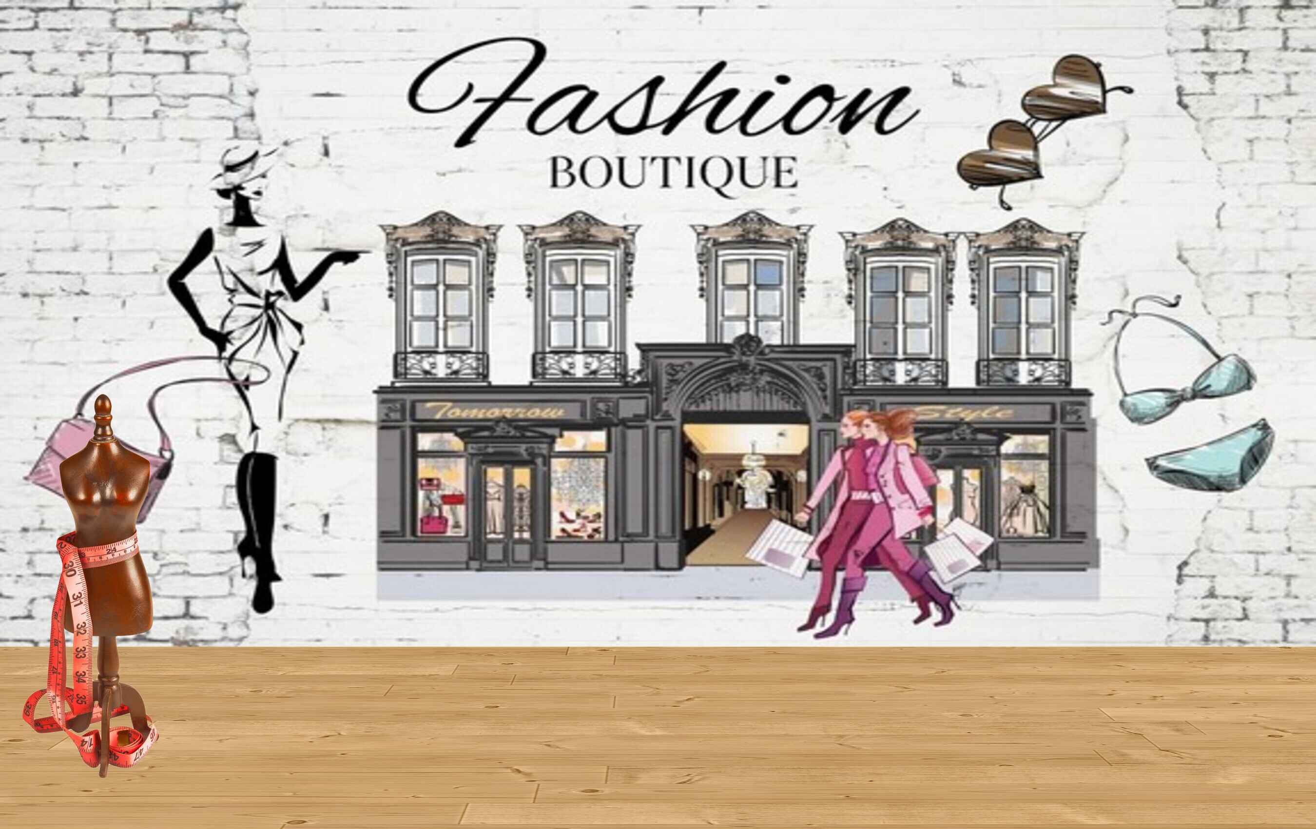 Avikalp MWZ3579 Fashion Boutique Building Clothes HD Wallpaper for Fashion Boutique