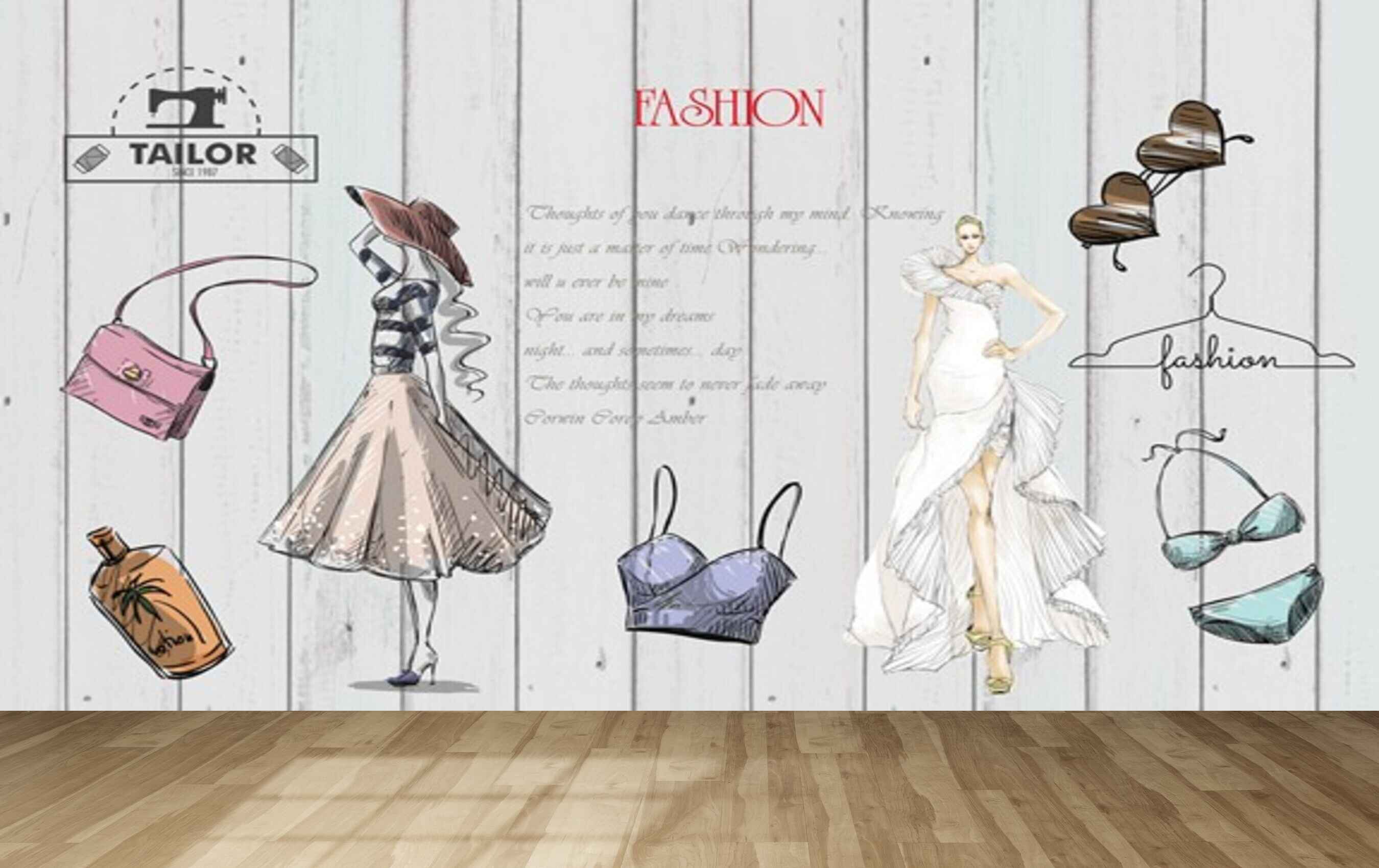 Avikalp MWZ3580 Fashion Girls Items Tailor HD Wallpaper for Fashion Boutique