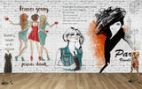 Avikalp MWZ3581 Fashion Forever Young Drunk Girls Paris HD Wallpaper for Fashion Boutique