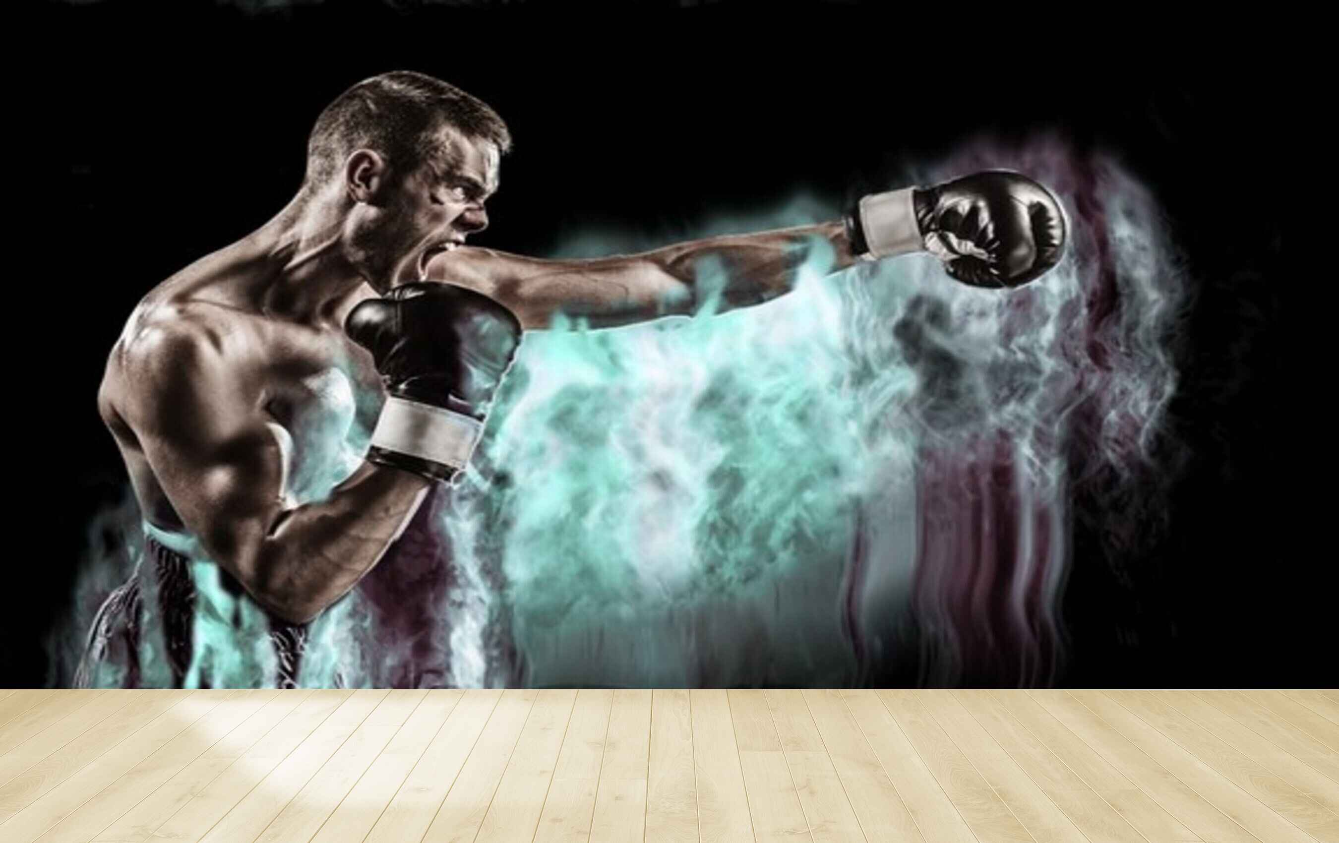 Avikalp MWZ3592 Men Boxing Smoky Falls HD Wallpaper for Gym Fitness