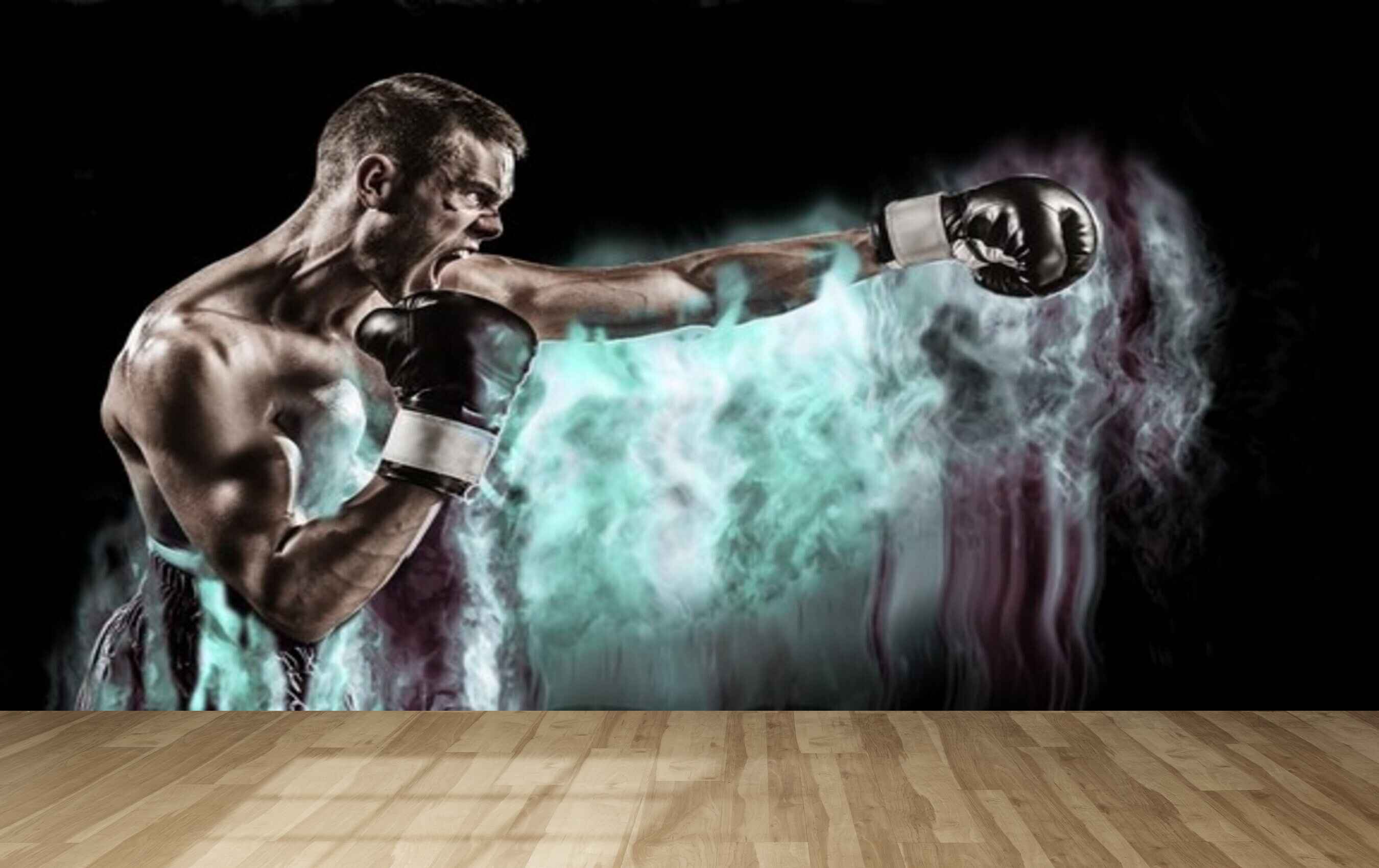 Avikalp MWZ3592 Men Boxing Smoky Falls HD Wallpaper for Gym Fitness