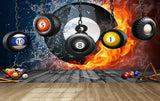 Avikalp MWZ3599 Hanging Tyres Billiards Balls Fire HD Wallpaper for Gym Fitness