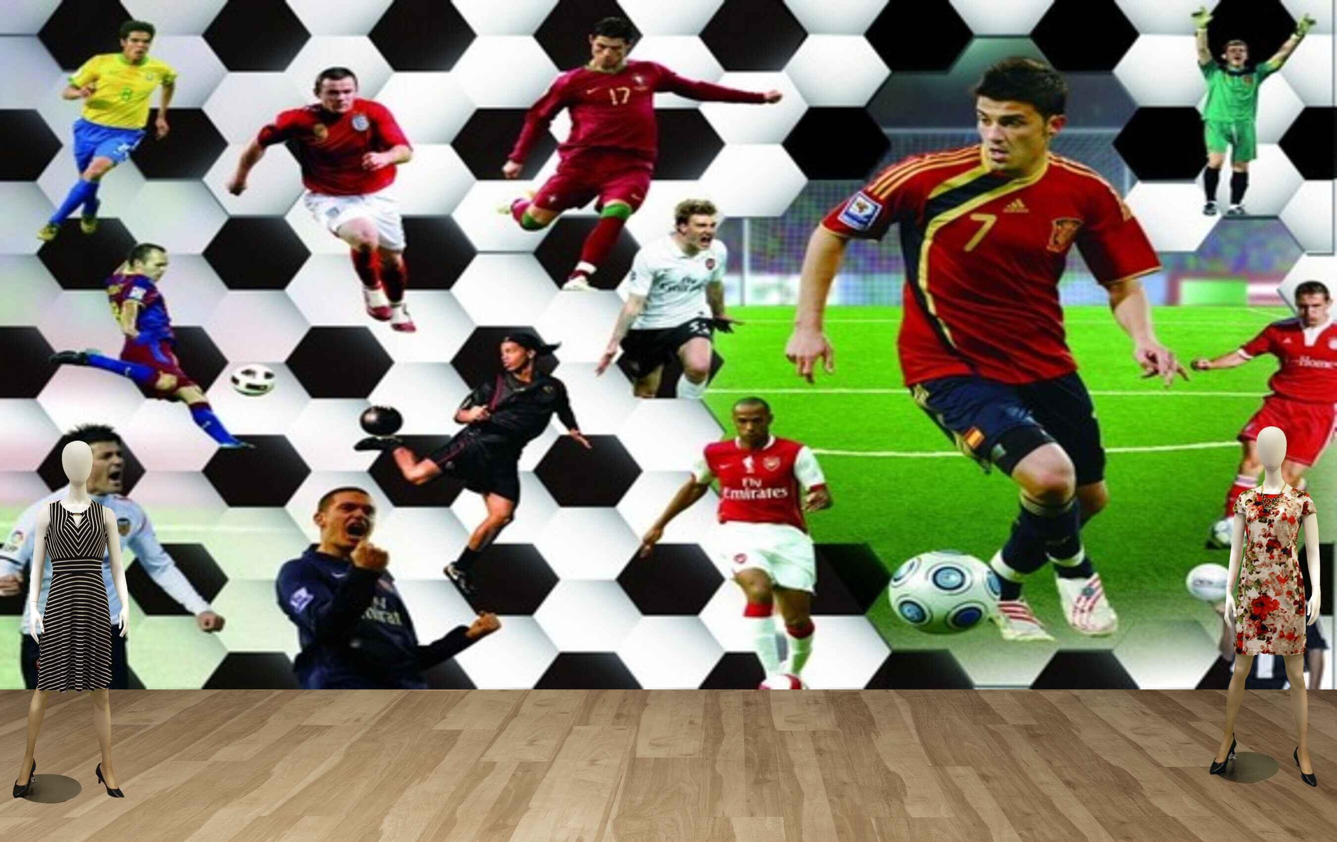 Avikalp MWZ3600 Foot Ball Players Young Boys HD Wallpaper for Gym Fitness