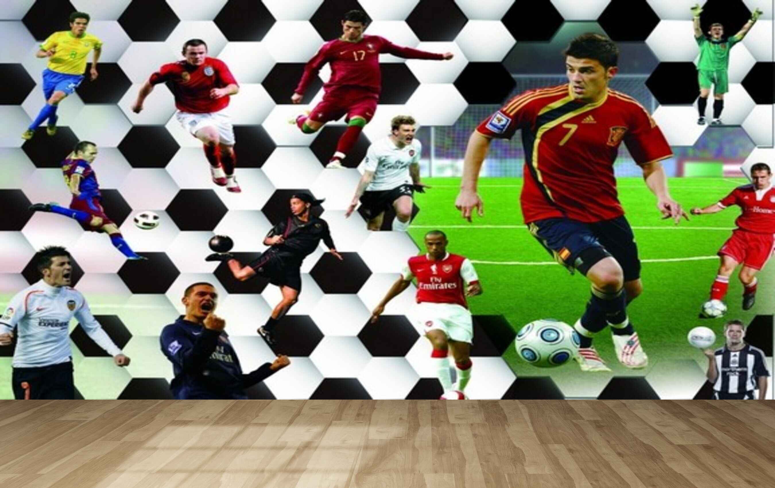 Avikalp MWZ3600 Foot Ball Players Young Boys HD Wallpaper for Gym Fitness