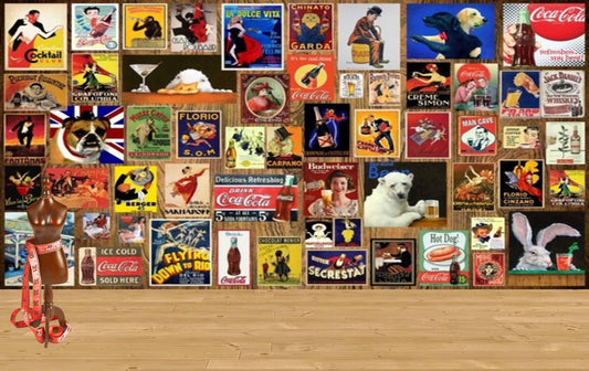 Avikalp MWZ3603 Cococola Dogs animals Persons Photo Frames HD Wallpaper for Gym Fitness