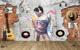Avikalp MWZ3606 Singing Girl Musical Instruments HD Wallpaper for Gym Fitness