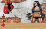 Avikalp MWZ3607 Sexy Girl Boxing Dumbbells HD Wallpaper for Gym Fitness