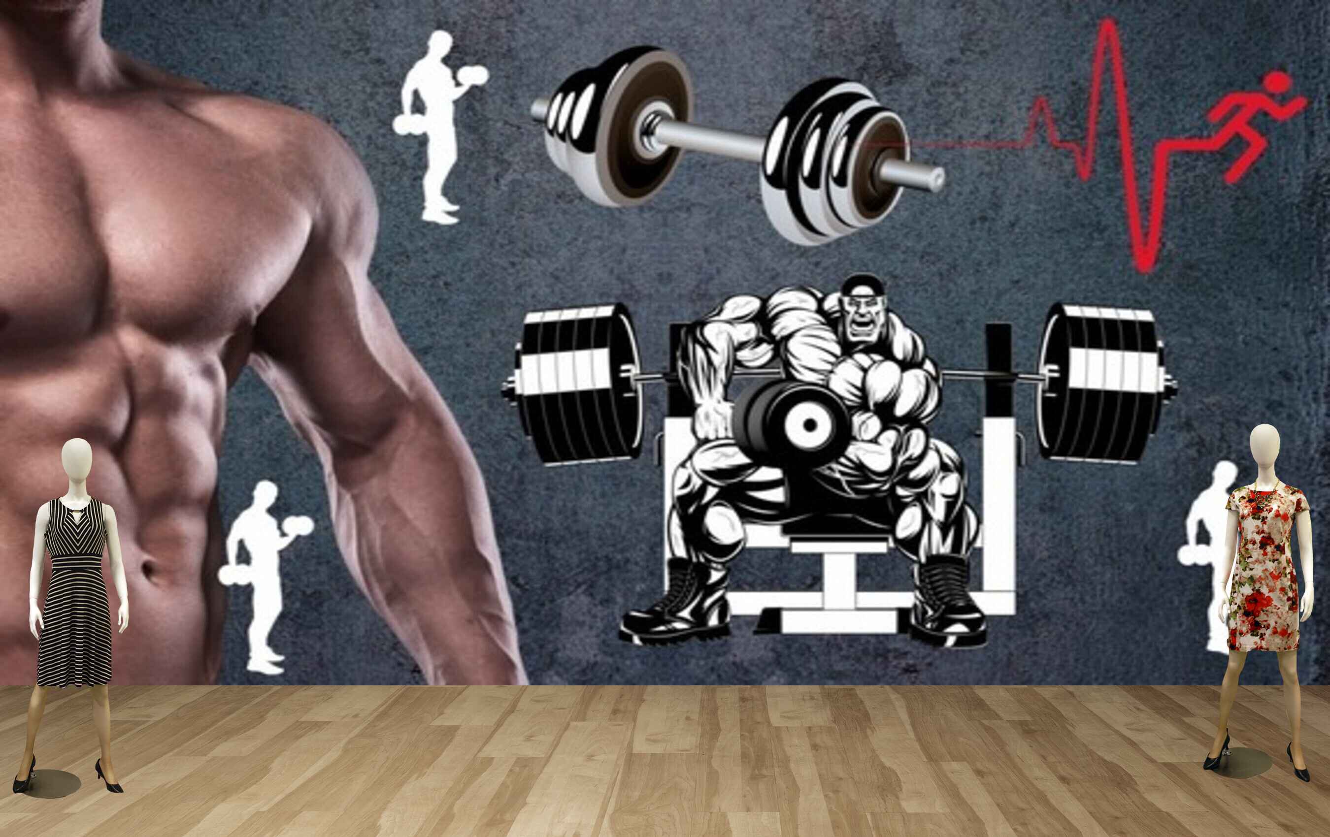 Avikalp MWZ3609 Dumbbells Weight Lifting Mens Wrestling HD Wallpaper for Gym Fitness