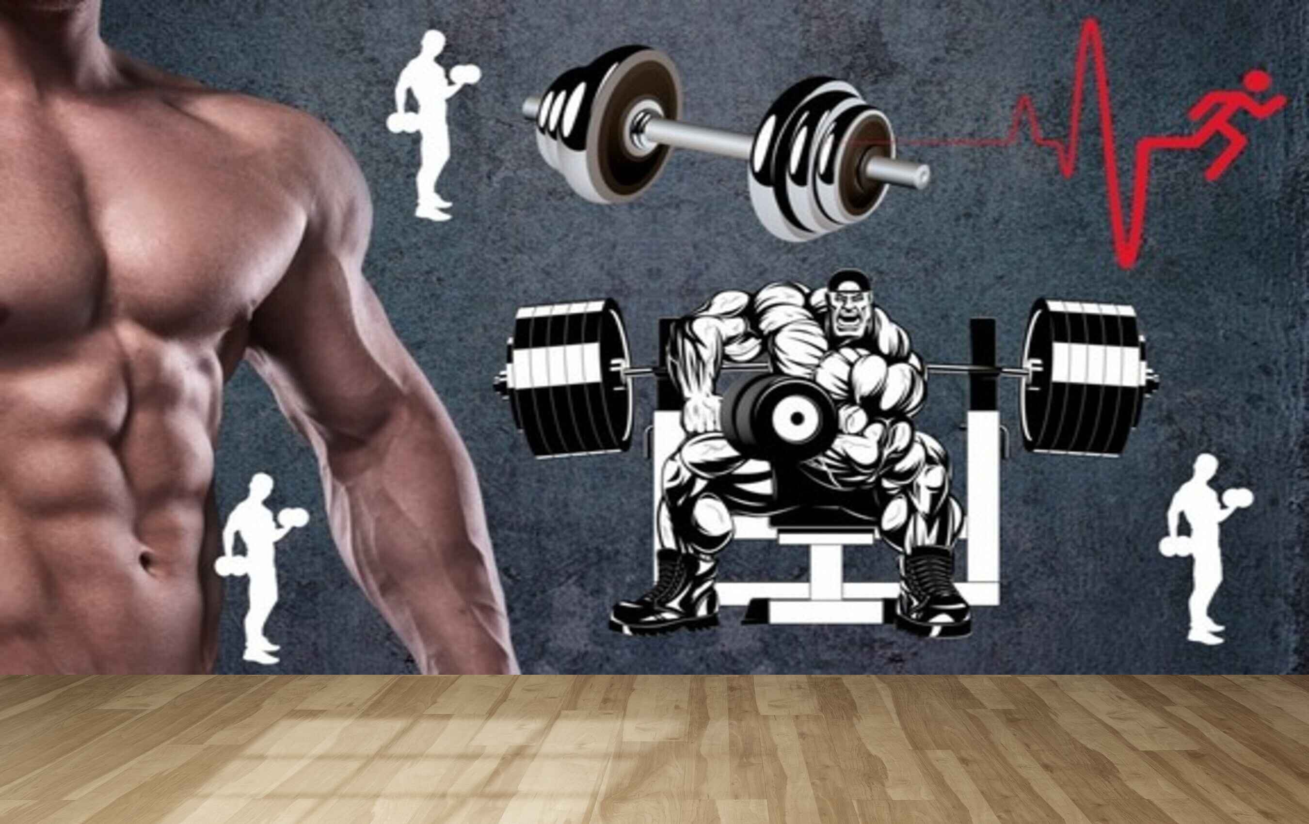 Avikalp MWZ3609 Dumbbells Weight Lifting Mens Wrestling HD Wallpaper for Gym Fitness
