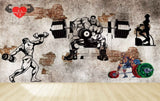 Avikalp MWZ3610 Gym Exercise Weight Lifting Brickwalls HD Wallpaper for Gym Fitness