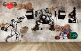 Avikalp MWZ3610 Gym Exercise Weight Lifting Brickwalls HD Wallpaper for Gym Fitness