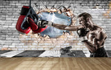 Avikalp MWZ3612 Fit Man Boxing Brick Wall HD Wallpaper for Gym Fitness