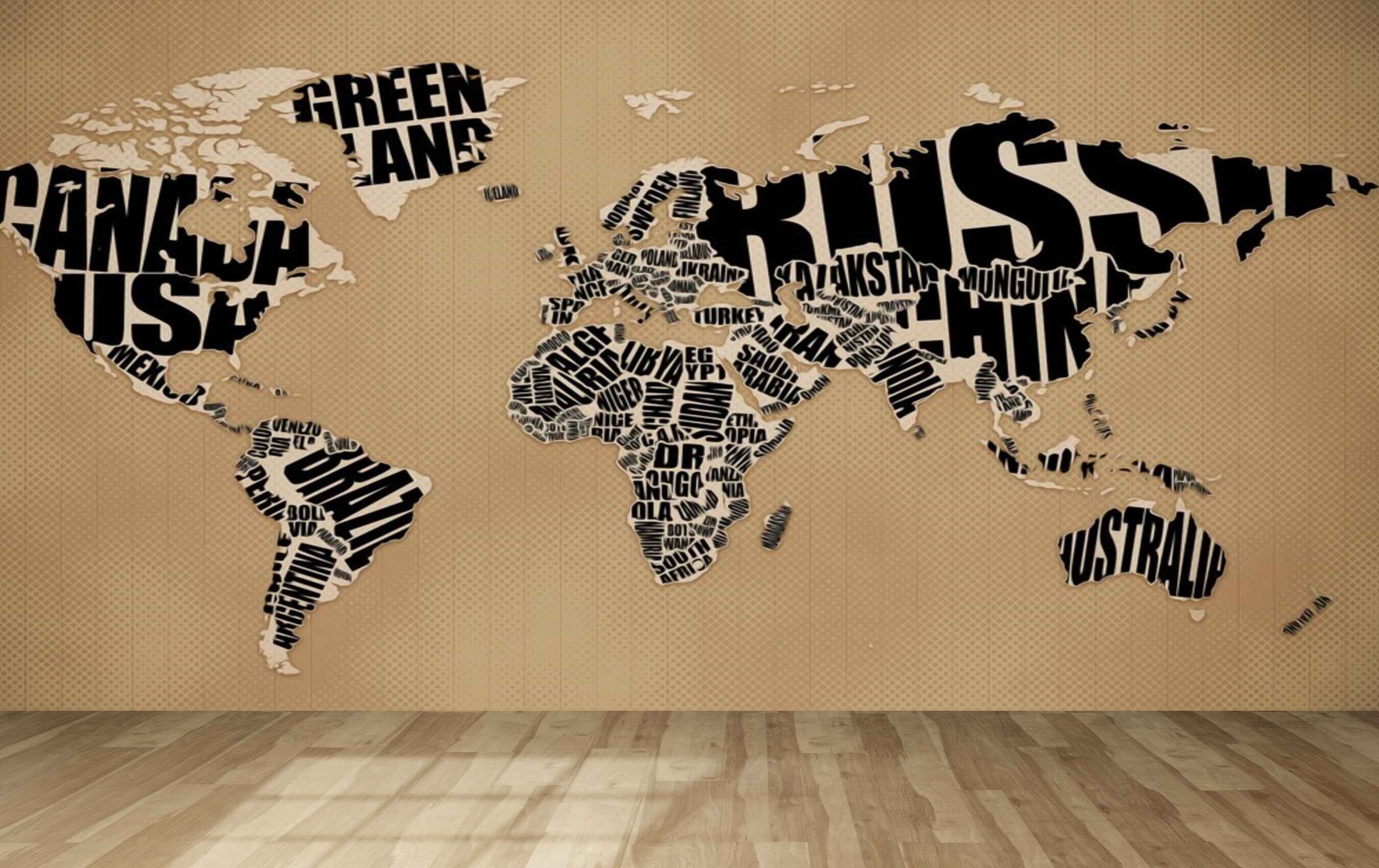 Avikalp MWZ3620 World Map Russia Canada USA HD Wallpaper