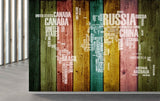 Avikalp MWZ3622 World Map Country Names Multicolor HD Wallpaper