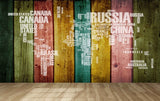 Avikalp MWZ3622 World Map Country Names Multicolor HD Wallpaper