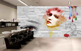 Avikalp MWZ3628 Eyes Girl Face Rainbow Colours Nails Paint HD Wallpaper for Salon Parlour