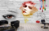 Avikalp MWZ3628 Eyes Girl Face Rainbow Colours Nails Paint HD Wallpaper for Salon Parlour