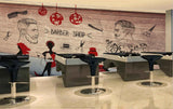 Avikalp MWZ3630 Barber Shop Hair Styles Fashion Shaving HD Wallpaper for Salon Parlour