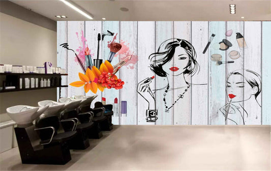 Avikalp MWZ3635 Girls Fashion Beauty Parlour Products HD Wallpaper for Salon Parlour