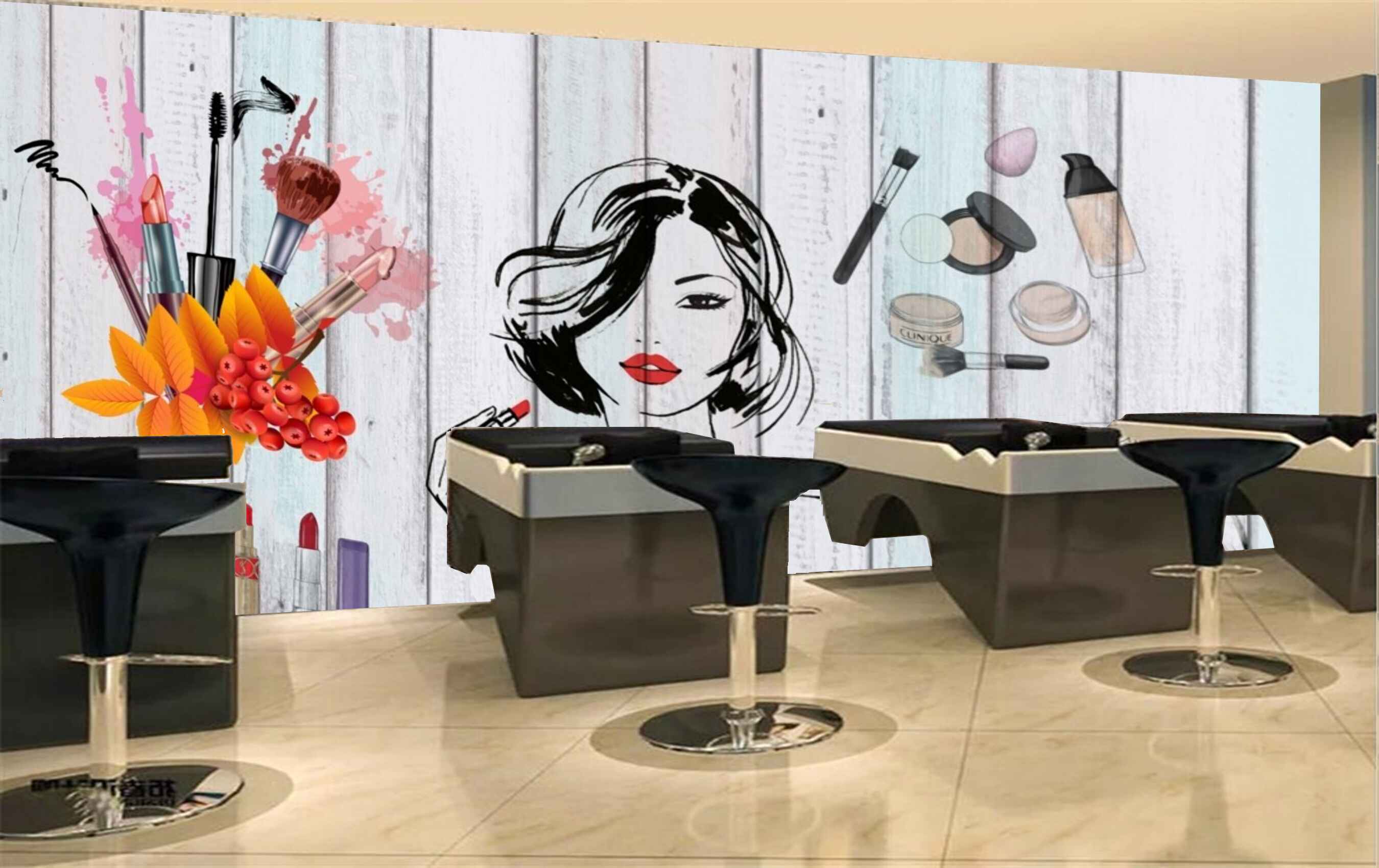 Avikalp MWZ3635 Girls Fashion Beauty Parlour Products HD Wallpaper for Salon Parlour