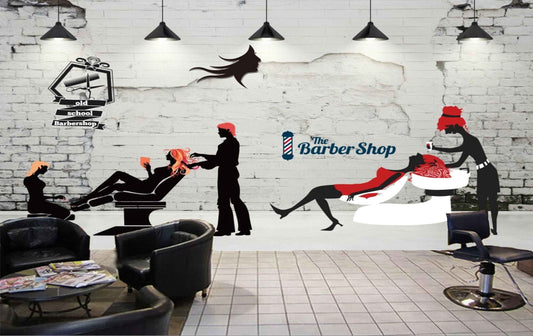 Avikalp MWZ3639 Barber Shop Salon Girls Fashion HD Wallpaper for Salon Parlour