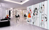 Avikalp MWZ3640 Girls Fashion Beauty Products HD Wallpaper for Salon Parlour